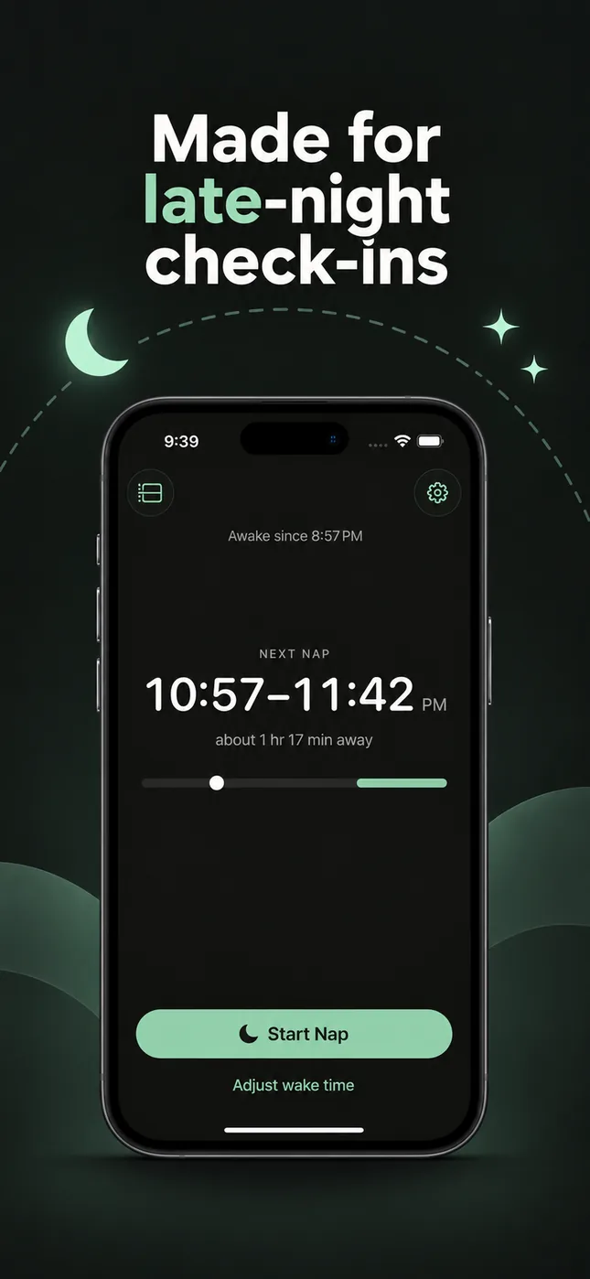 Wake Window in dark mode for late-night checks